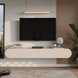 Yurupa Lumos 180 cm Oval Kapaklı Tv Ünitesi Modern Duvara Monte Tv Sehpası Kumsal Lum1-Co - Bej