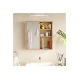 Yurupa Marble Aynalı Lavabo Üstü Banyo Dolabı Raflı Kapaklı 60cm Sepet MAR1-S