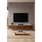 Yurupa Nicole 4 Kapaklı Duvara Monte Tv Ünitesi 200 cm Modern Tv Sehpası Traverten- Ceviz Nıc2-Tce - RENK