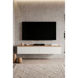 Yurupa Nicole Duvara Monte Tv Ünitesi 175 cm Modern Tv Sehpası Sepet-Beyaz Nıc1-Sw