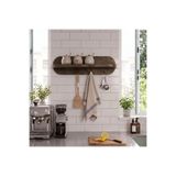 Yurupa Novion 60 cm Mutfak Düzenleyici Duvar Rafı 3 Askılı Patara Bronz NOV1-PB