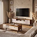 Yurupa Valaris Tv Ünitesi ve Orta Sehpa Takımı Modern Ayaklı 2'li Set Ceviz-Kaşmir VIS5-CKA