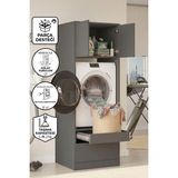 Yurupa Valen Kirli Sepetli Çamaşır ve Kurutma Makinesi Dolabı Çok Amaçlı Banyo Dolabı Düzenleyici Antrasit Val6-An