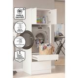 Yurupa Valen Kirli Sepetli Çamaşır ve Kurutma Makinesi Dolabı Çok Amaçlı Banyo Dolabı Düzenleyici Sepet-Beyaz Val6-W - RENK
