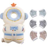 Yürüyüş ve Tarama Için 3 Bebek Diz Pedli Bebek Baş Koruyucu Sırt Çantası (Mesh Astronot) - Çok Renkli