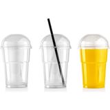 Yuşa Pack 400 cc Plastik Pet Bardak + Bombe Delikli Kapak 25'li