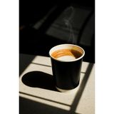 Yuşa Pack8 Oz Double Wall Siyah Görünüm Karton Bardak + Siyah Kapaklı 50'li KARIŞTIRICI (TIPAÇ) HEDİYELİ
