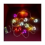 Yusa Stores 2m 10 LED Pilli Parlak Top Lamba - 2 Kademeli Yılbaşı Ağacı Süsü - Beyaz - Kırmızı