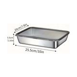 Yusa Stores 304 Kalite Paslanmaz Çelik Fırın ve Saklama Kabı 25x20x5 cm Sızdırmaz Kapaklı Çelik Tepsi