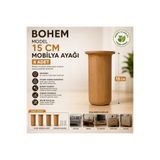 Yusa Stores Bohem Model 15 cm Mobilya Ayağı Söğüt Rengi Sert Polimer Koltuk Dolap Tv Ünitesi Ayağı-4 Adet