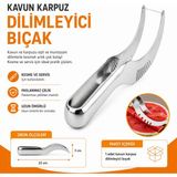 Yusa Stores Kavun Karpuz Dilimleyici Bıçak Paslanmaz Çelik - Kesme ve Servis Aparatı - 22 cm