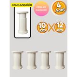 Yusa Stores Plastik Baza Koltuk Kanepe Robot Süpürge Için Yatak Ayağı 10X12 cm - 4 Adet