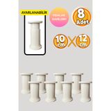 Yusa Stores Plastik Baza Koltuk Kanepe Robot Süpürge Için Yatak Ayağı 10X12 cm - 8 Adet