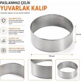 Yusa Stores Profesyonel Yuvarlak Hamur Kesme Kalıbı 7.5 cm - Paslanmaz Çelik Kurabiye ve Hamur Kesici