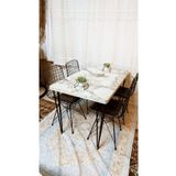 YusGos Yemek Masası Mutfak Masa 4 Kişilik Tel Sandalye Yeni Model Sandalye 70/110 Masa Ve 4 Adet Sandalya