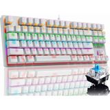 Yusoft Leaven K550 Kablolu 87 Tuşlu Rgb Türkçe Karakterli Mekanik Klavye - Gümüş - Beyaz