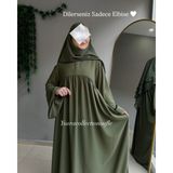 Yüsra Collection Ferace Tesettür Menekşe Elbise - Haki Yeşil - Standart