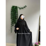 Yüsra Collection Ferace Tesettür Menekşe Elbise - Siyah - Standart