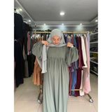 Yüsra Collection Liza Elbise ve Uzun Sufle 2’li Takım - Mint Yeşil - Standart