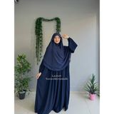 Yüsra Collection Menekşe Elbise ve Gölgeli Sufle 2'li Takım - Lacivert - Standart