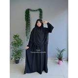 Yüsra Collection Menekşe Elbise ve Gölgeli Sufle 2'li Takım - Siyah - Standart