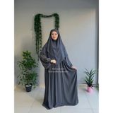 Yüsra Collection Menekşe Elbise ve Kısa Sufle 2'li Takım - Füme - Standart