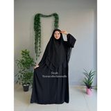 Yüsra Collection Menekşe Elbise ve Uzun Sufle 2'li Takım - Siyah - Standart