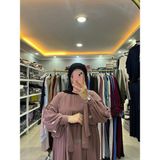 Yüsra Collection Papatya Nakışlı Liza Elbise - Gül Kurusu - Standart
