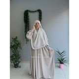 Yüsra Collection Papatya Nakışlı Liza Elbise ve Gölgeli Sufle 2”li Takım - Bej - Standart