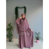 Yüsra Collection Papatya Nakışlı Liza Elbise ve Gölgeli Sufle 2”li Takım - Gül Kurusu - Standart
