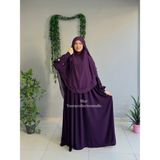 Yüsra Collection Papatya Nakışlı Liza Elbise ve Gölgeli Sufle 2”li Takım - Mor - Standart