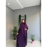 Yüsra Collection Papatya Nakışlı Liza Elbise ve Uzun Sufle 2”li Takım - Mor - Standart