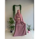 Yüsra Collection Tesettür Asel Takım Elbise Sufle Peçe 3’lü - Gül Kurusu - Standart