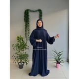 Yüsra Collection Tesettür Asel Takım Elbise Sufle Peçe 3’lü - Lacivert - Standart