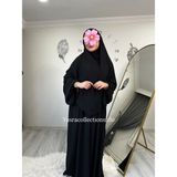 Yüsra Collection Tesettür Asel Takım Elbise Sufle Peçe 3’lü - Siyah - Standart