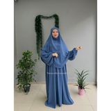 Yüsra Collection Tesettür Asel Takım Elbise Sufle Peçe 3’lü - Standart - İndigo Mavisi