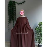 Yüsra Collection Tesettür Ayrobin Elbise ve Sufle Takım - Acı Kahve - Standart