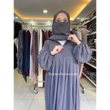 Yüsra Collection Tesettür Ayrobin Elbise ve Sufle Takım - Füme - Standart