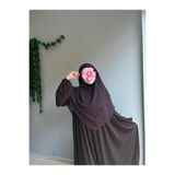 Yüsra Collection Tesettür Orta Boy Şifon Sufle Acı kahve