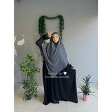 Yüsra Collection Tesettür Sufle Şifon Uzun Boy - Füme