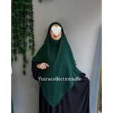 Yüsra Collection Tesettür Sufle Şifon Uzun Boy Zümrüt Yeşil