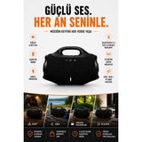 Yussraw Boomsbox 4 Mini Hoparlör Siyah Kablosuz Hoparlör Fm Radyo Usb/sd/aux/typc Girişli Hoparlör