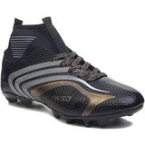 Yusuf Shoes Yusufshoes Lion Boğazlı Çocuk Yetişkin Çoraplı Halı Saha Futbol Ayakkabısı - Siyah - Altın
