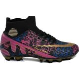 Yusuf Shoes Yusufshoes Lion Boğazlı Çocuk Yetişkin Çoraplı Halı Saha Futbol Ayakkabısı - Siyah - Pembe