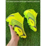 Yusufshoes Lion Boğazlı Çocuk Yetişkin Çoraplı Halı Saha Futbol Ayakkabısı - Sarı