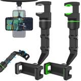 Yutdiery Zebe telefon tutucu, 2023 yeni çok fonksiyonlu ayarlanabilir 360° evrensel dikiz aynası telefon tutucu, cep telefonu tutucu, araç dikiz aynası tutucu, tüm telefonlar için araba için (2 adet)