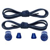 Yuvarlak, 100 cm Elastik Akıllı, Kilitle, Tak-Bırak Bağcık, Yeni Nesil, Bağlamaya Gerek Olmayan Bot, Spor, Klasik Ayakkabı Bağcığı (Çizgili Koyu Lacivert)