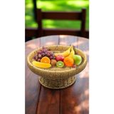 Yuvarlak 26 Cm Ayaklı Meyvelik 700696 Dekoratif Hasır Sunumluk