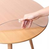 Yuvarlak 3,5mm Şeffaf Kalın Pvc Masa Örtüsü Kaymaz Koruyucu Şeffaf