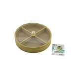 YUVARLAK 4 BÖLMELİ=2IN1=BÖLMESİZ ÇOK AMAÇLI KUTU AHŞAP BAMBU SERVİS SUNUM TEPSİ - TAHTASI 22CM (5250)